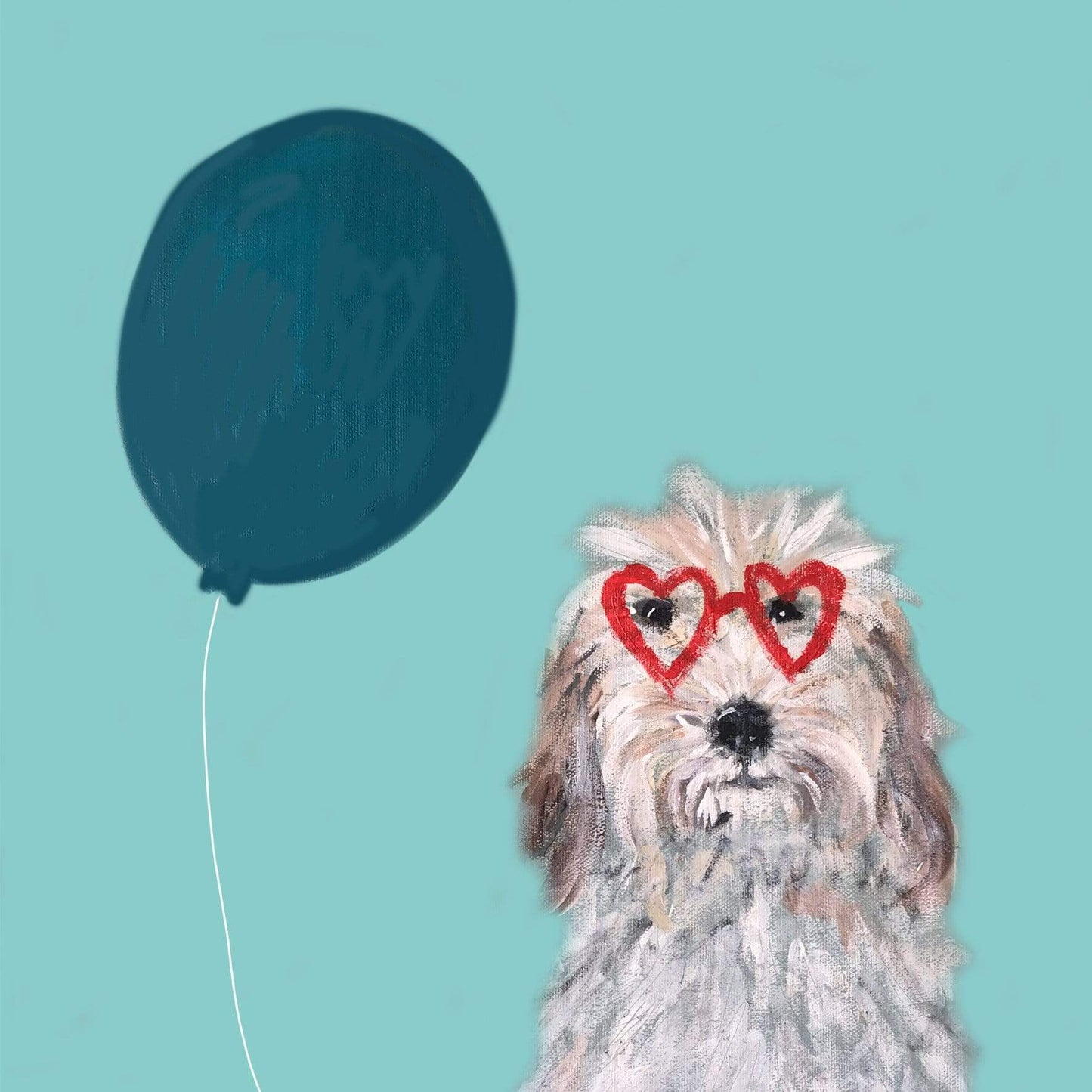 Heart Glasses and Ballons Card
